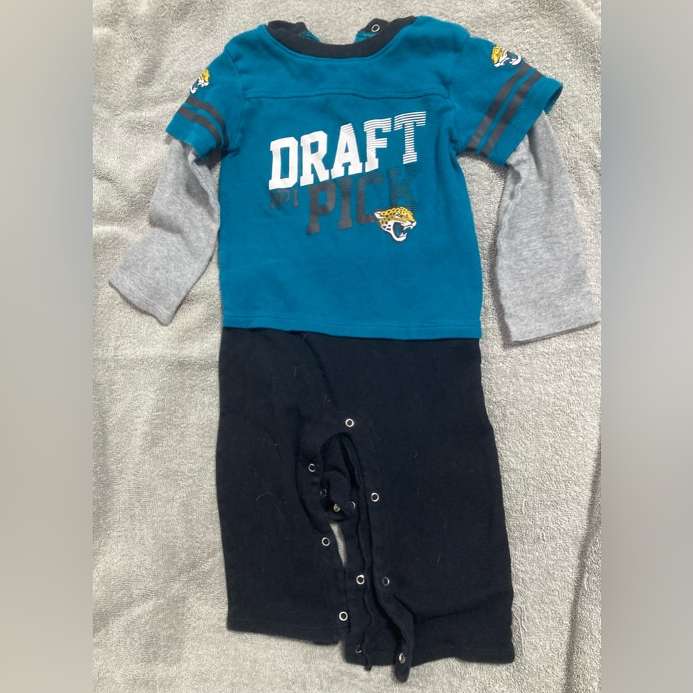 Jacksonville Jaguars Draft Pick Outfit Boys 24 Months Teal Black Football Fan